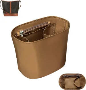 Purse Organizer Insert, Slim Inside Bag Organizer Insert Fit for Celine Triomphe Canvas Bucket Bag Small Drawstring Inner Liner Bag In Bag Organizer (Style-02, Medium)