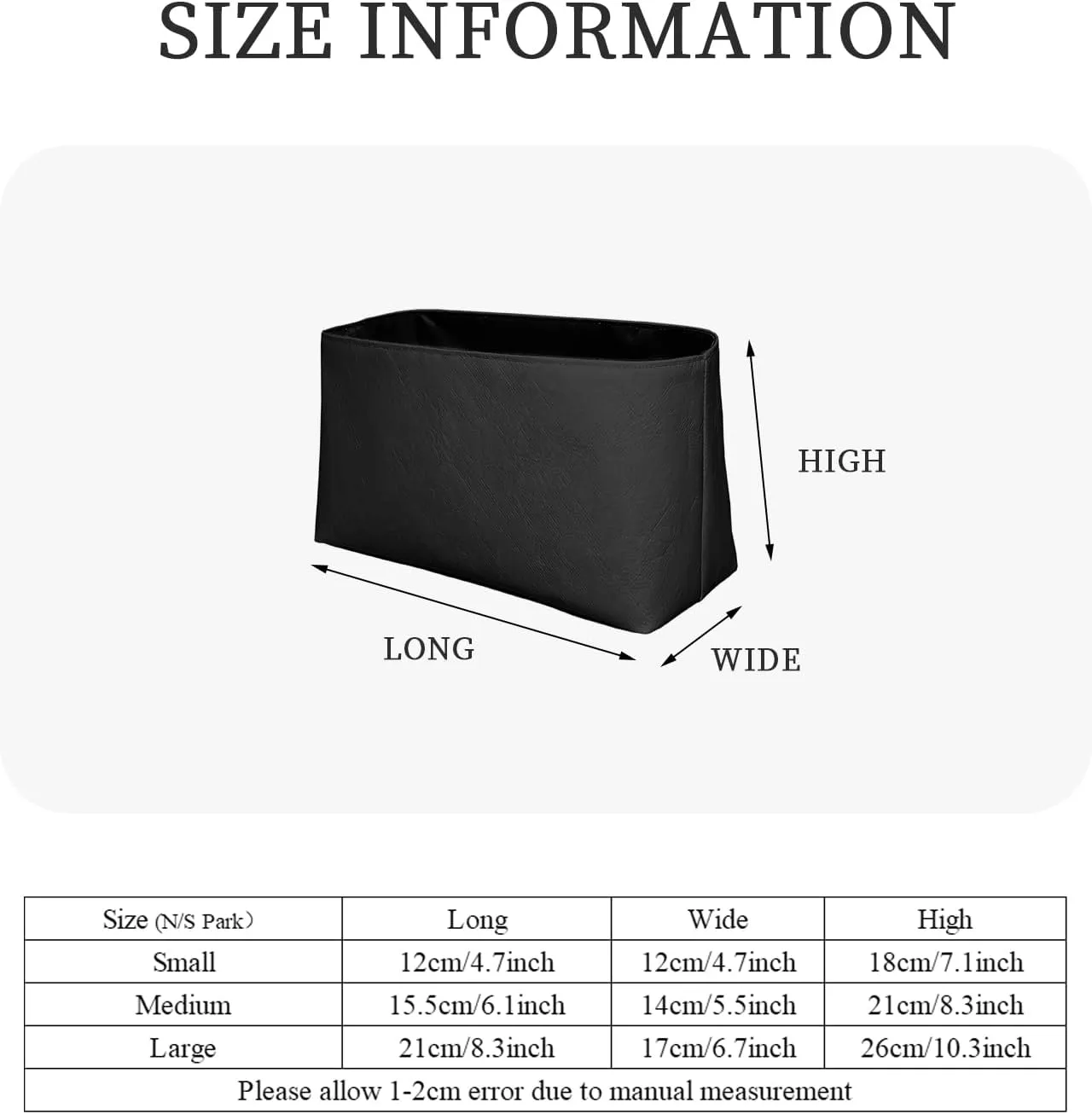 Purse Organizer Insert, Slim Inside Storage Bag Organizer Insert Fit for The Row NS Park Bucket Tote Lightweight Inner Liner Bag (Style-01, Large)