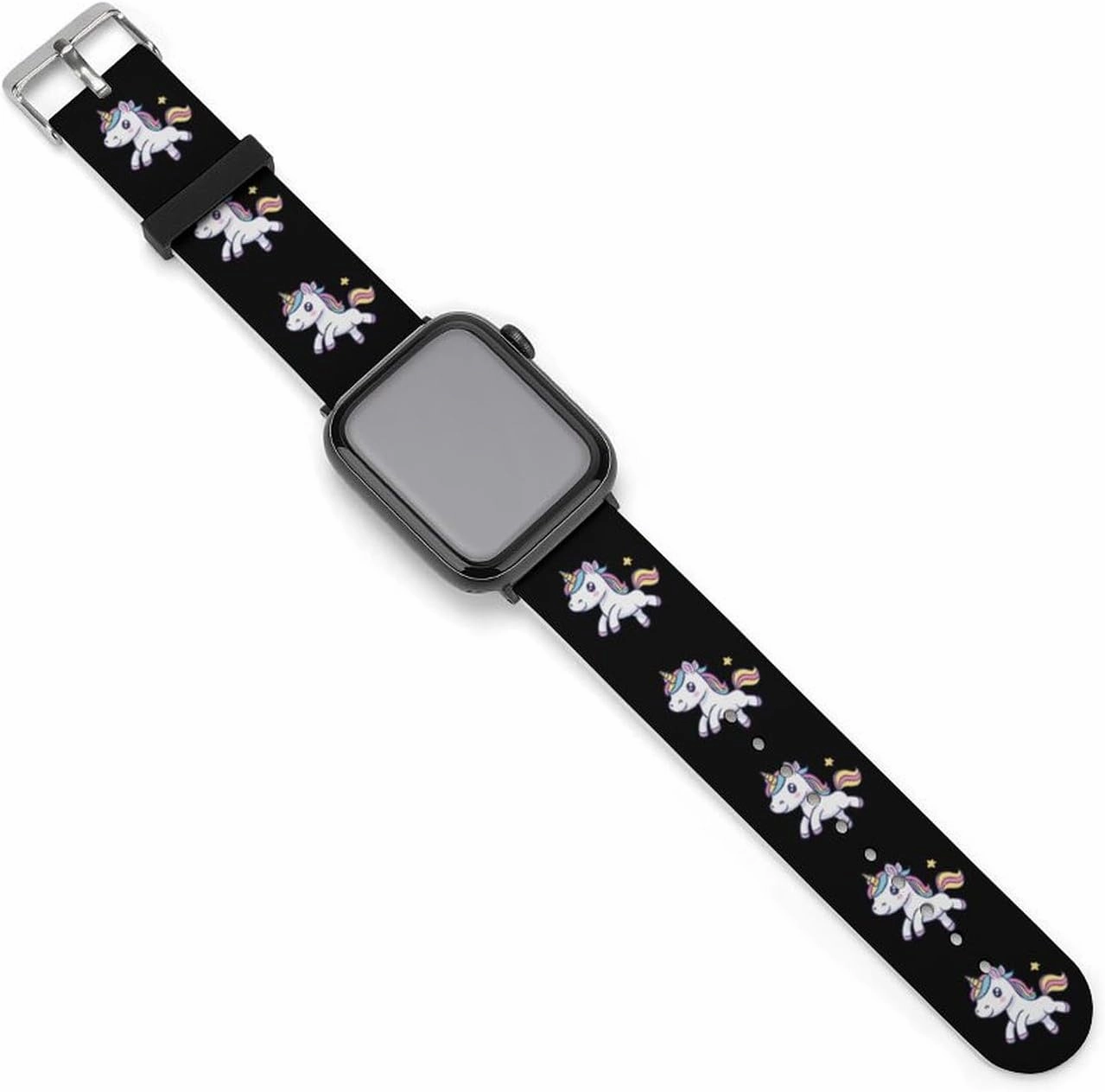 Rainbow Horse Adjustable Silicone Watchband Compatible with IWatch Classic Soft Sports Watch Strap for Men Women