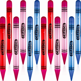 Raiten 12 Pcs Inflatable Crayons Jumbo 41.34 Inch Big Blow up Crayon Set Thick Large Inflatable Crayon Decorations Giant Crayons Prop for Birthday Kids Party Favors Classroom School Supplies