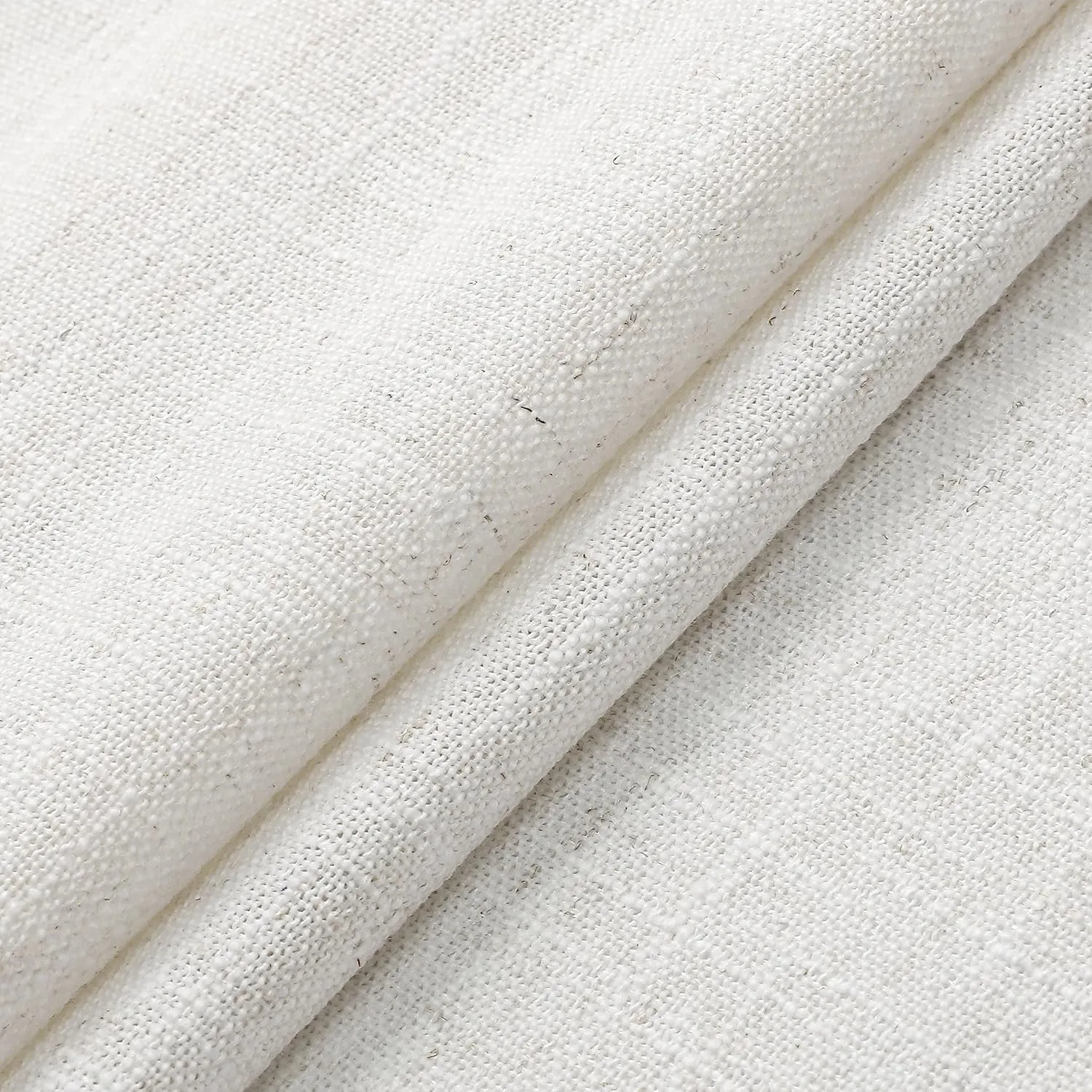 Randall Cream White Linen Semi Sheer Curtain Panels 95 Inches Long with Grommet Top Rustic Farmhouse Window Treatment Drapery for Bedroom Living Room, 54"x95"x2, Cream White/Linen