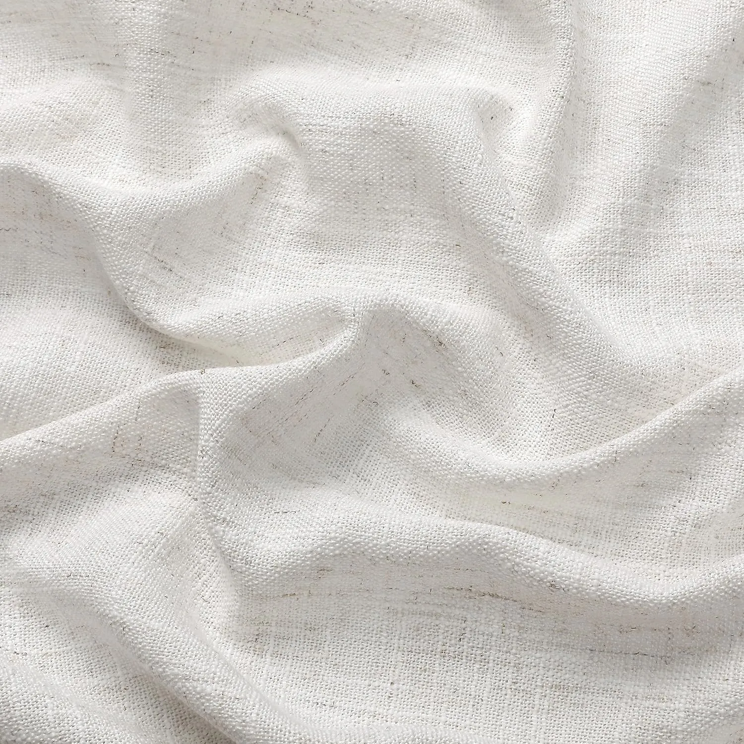 Randall Cream White Linen Semi Sheer Curtain Panels 95 Inches Long with Grommet Top Rustic Farmhouse Window Treatment Drapery for Bedroom Living Room, 54"x95"x2, Cream White/Linen