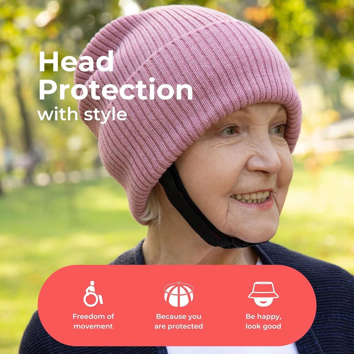 Ribcap Lenny Medical Grade Protective Helmet | Rose | Small (Head Circumference 21-22") | Soft Helmet for Epilepsy | Protective Helmet for Seizures | Fashionable and No Stigma