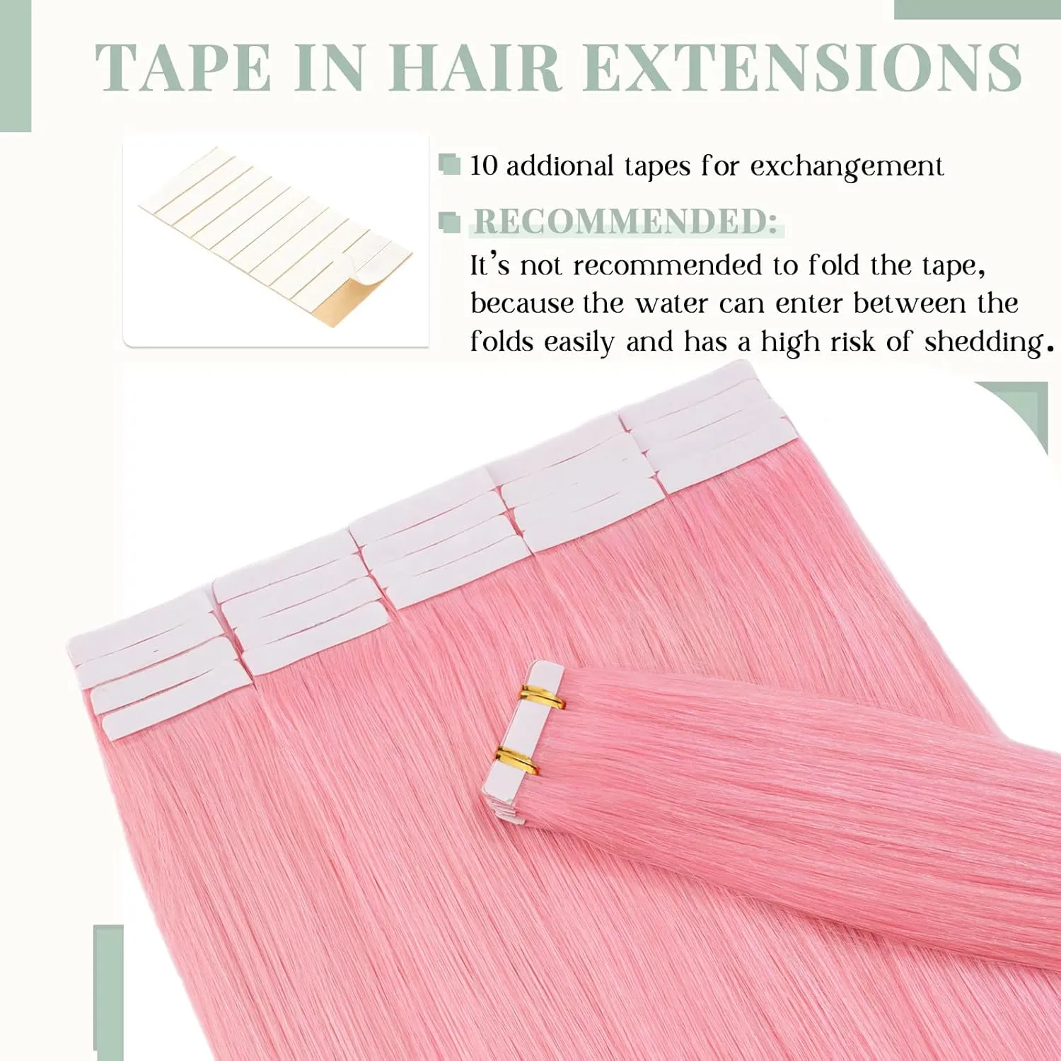 Rich Choices Tape in Hair Extensions Human Hair Pink Tape Hair Extensions Real Remy Human Hair 14 inch Invisible Tape in Hair Extensions Human Hair Straight 20pcs 50g
