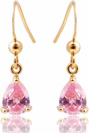 RIZILIA Pink Sapphire Jewelry Set - Engagement Ring & Dangle Earrings