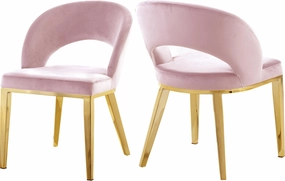 Roberto Pink Velvet Dining Chair