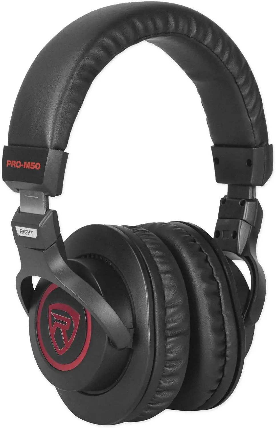 Rockville Studio Headphones Detachable Coil Cable Case Extra Ear Pad, Red (PRO-M50 SR)