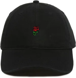 Rose Baseball Cap Embroidered Cotton Adjustable Dad Hat