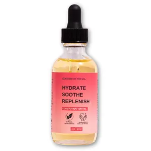Rose Love Potion Yoni Oil Feminine Care - Stimulating Warm Sensation, Natural Ingredients Feminine Care Daily Oil Great for Odor, Razor Bumps, Dryness, Yeast, BV – Glass Bottle with Dropper (2 oz)