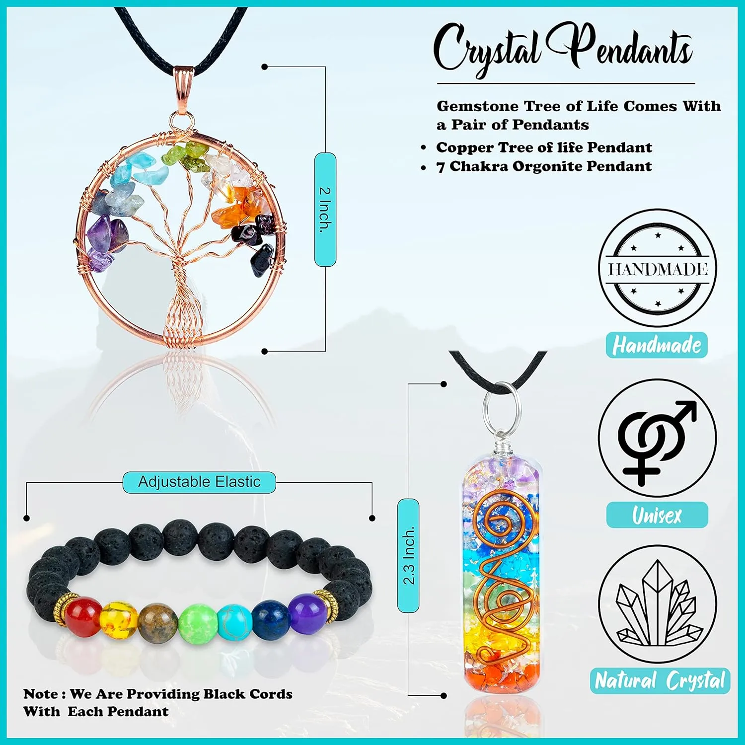 Rose Quartz Crystal Tree of Life with Bracelet & 2 Pendants Feng Shui Gem Tree Decor Healing Crystals Spiritual Pink Gifts for Cute Home Room & Desk Decor, Gifts for Women, Girlfriend, Her & Sister