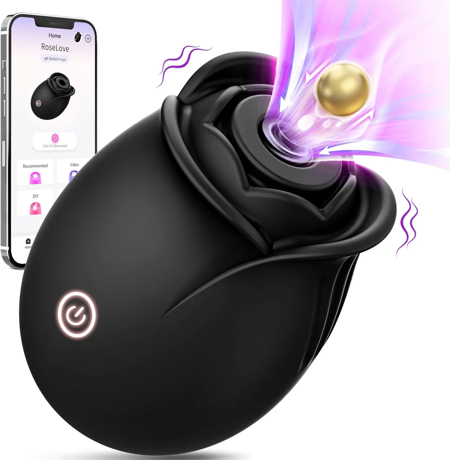 Rose Sex Toy Adult Toys - APP Control Rose Vibrator for Women Sex Toys with 5 Sucking & Vibrating Modes, G Spot Vibrator Adult Sex Toys, Womens Clitoral Nipple Sucker Vibrators for Woman Couples