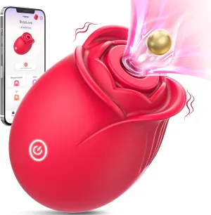 Rose Sex Toy Adult Toys - APP Control Vibrator Sex Toys Adult Toy with 9 Sucking & 9 Vibrating Modes for Women Sex Toys, Rose Sucker G Spot Vibrators Sex Games Stimulator for Woman Couples