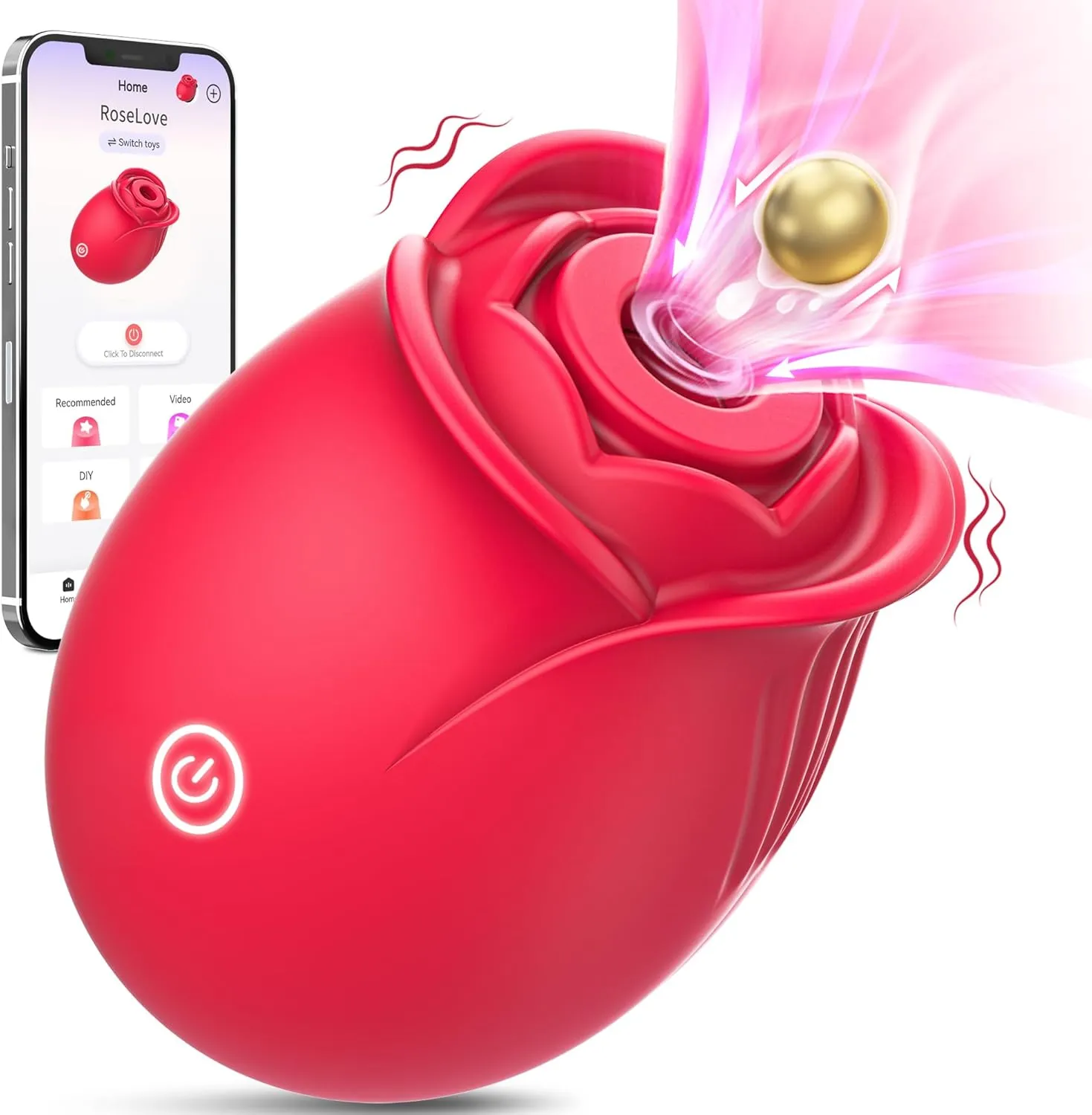 Rose Sex Toy Adult Toys - APP Control Vibrator Sex Toys Adult Toy with 9 Sucking & 9 Vibrating Modes for Women Sex Toys, Rose Sucker G Spot Vibrators Sex Games Stimulator for Woman Couples