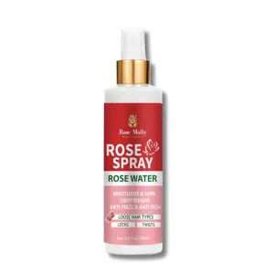 Rose Water Spray, 6.8 fl oz, Moisturize & Shine, Lightweight, Anti-Frizz & Anti-Itch, For Loose Hair Types, Locks, Twists