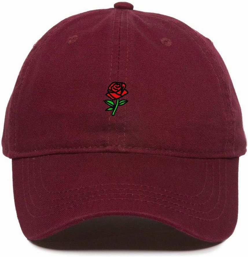 Rose Baseball Cap Embroidered Cotton Adjustable Dad Hat