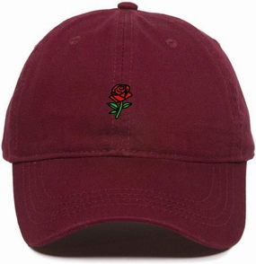 Rose Baseball Cap Embroidered Cotton Adjustable Dad Hat