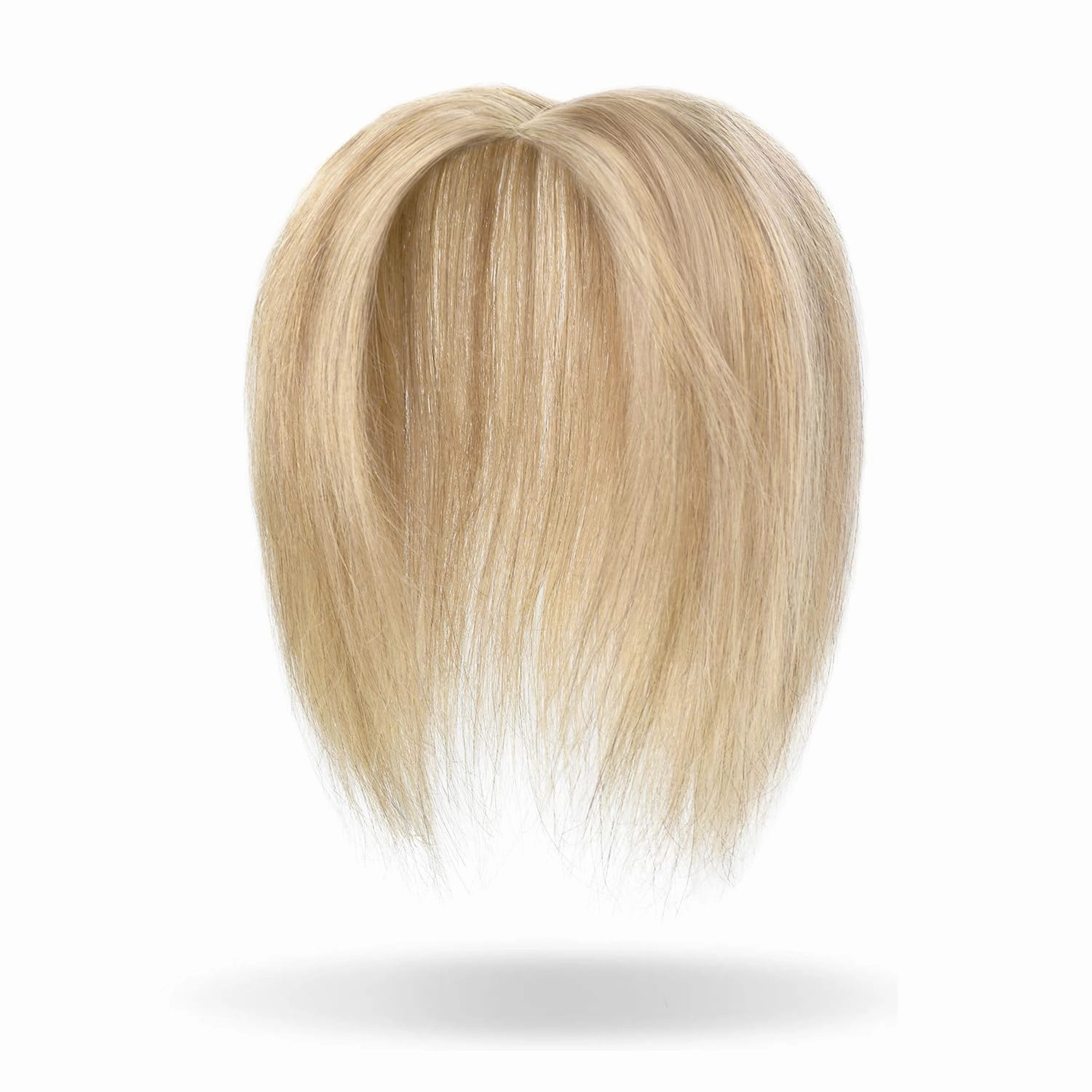 Rose bud Clip in Human Hair Toppers Seamless Hairpiece Toupee for Women Lace Base Topper for Thicking Hair 14 Inch Highlight Soft Hair