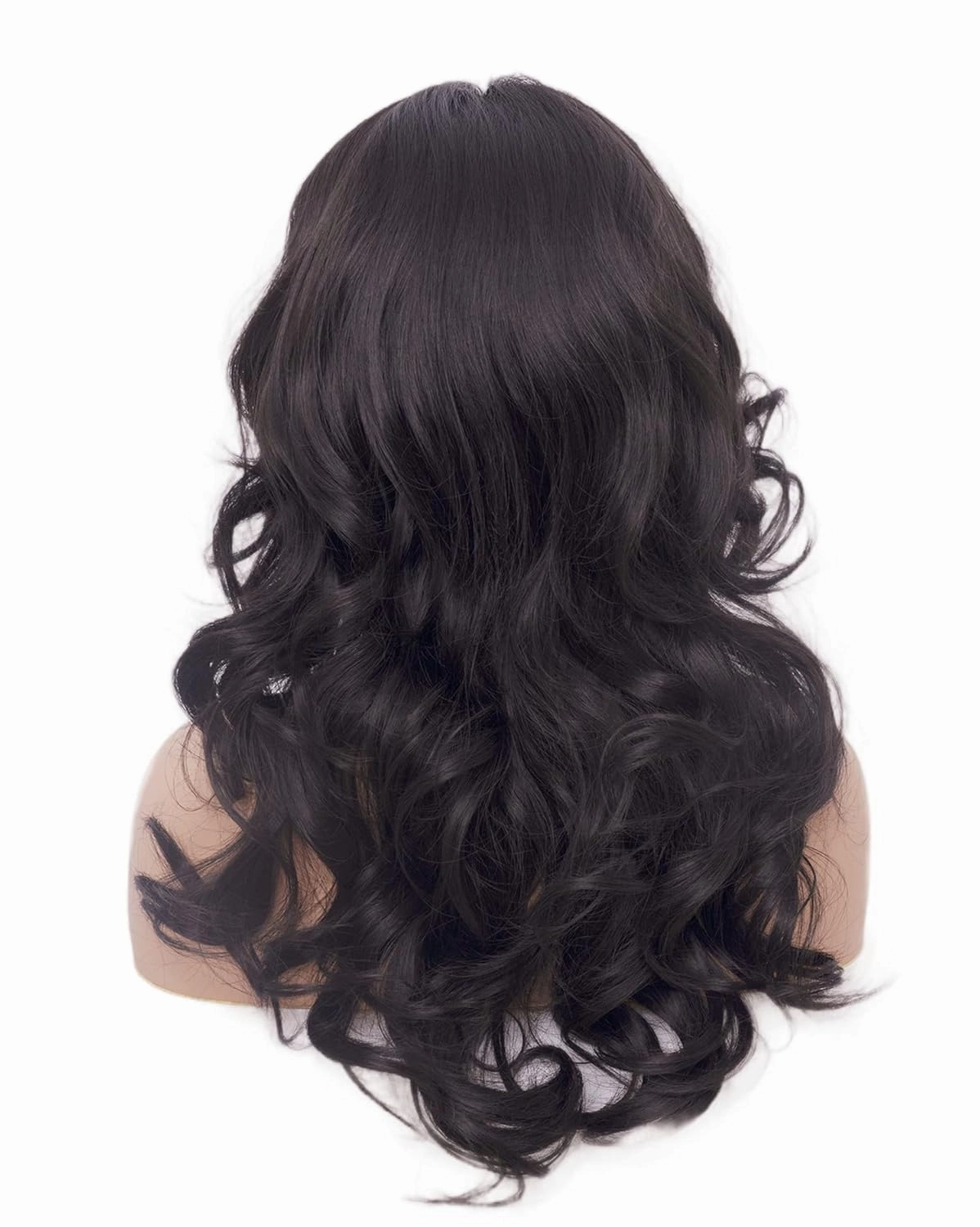 Rugelyss Vintage Wigs Natural Black Wig for Women Lady Layered Synthetic Full Wigs for 70s Cosplay Costume Disco Hair Wig