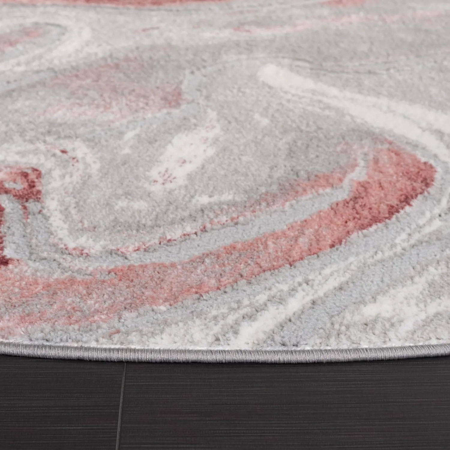 SAFAVIEH Area Rug 8x10 - Meadow Collection - Large - Grey & Pink, Geometric Design, Non-Shedding & Easy Cleaning, Ideal for Living Room, Bedroom, Office, Dining Space (MDW553G)