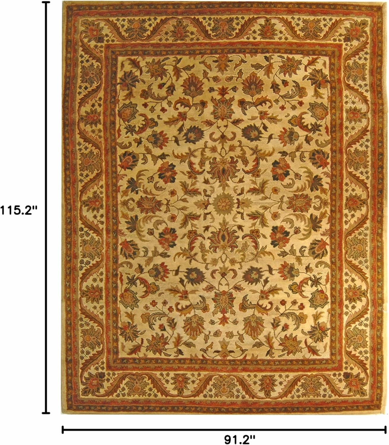 SAFAVIEH Antiquity Collection 7'6" x 9'6" Gold AT52D Handmade Traditional Oriental Premium Wool Area Rug
