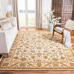 SAFAVIEH Antiquity Collection 7'6" x 9'6" Gold AT52D Handmade Traditional Oriental Premium Wool Area Rug