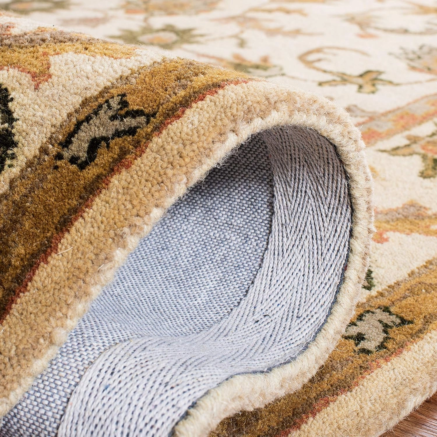 SAFAVIEH Antiquity Collection 7'6" x 9'6" Gold AT52D Handmade Traditional Oriental Premium Wool Area Rug