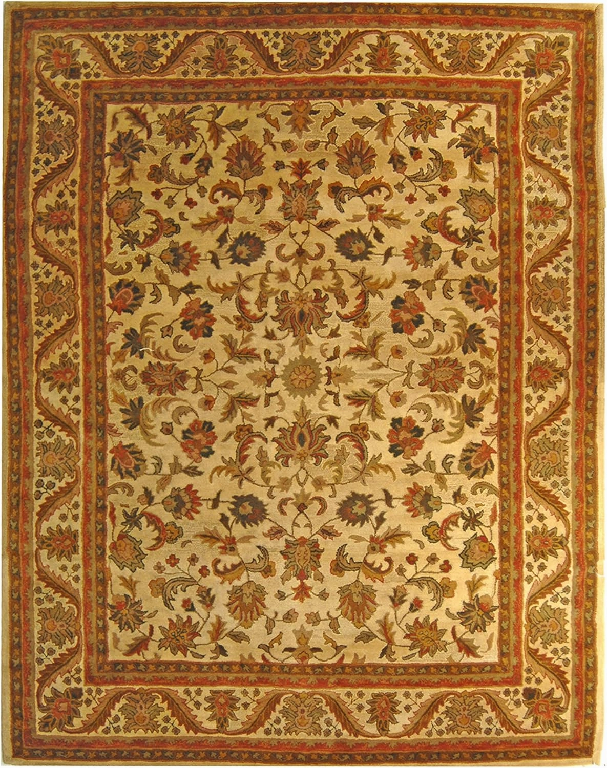 SAFAVIEH Antiquity Collection 7'6" x 9'6" Gold AT52D Handmade Traditional Oriental Premium Wool Area Rug