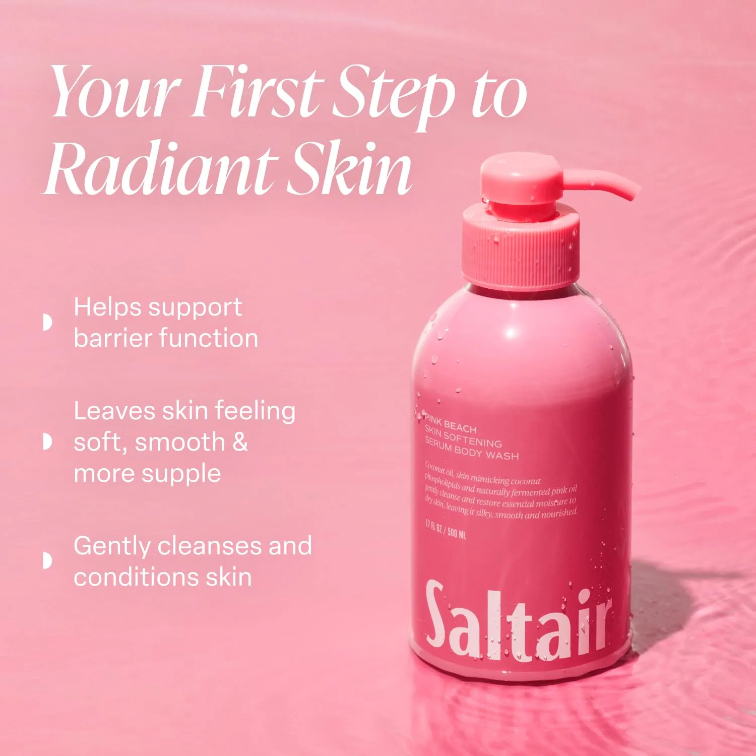 Saltair Body Wash, Signature Scents 2-Pack. Moisturizing Body Cleanser with Monoi Oil and Cupuacu Butter. Luxury Shower Gel for Women and Men. Vegan, Cruelty-Free, Paraben-Free. 2x 17oz Pump Bottles