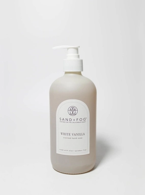 Sand & Fog, PREMIUM Liquid Hand Soap, Scent: WHITE VANILLA (Cleans and Nourishes Skin, made with Aloe) - 15.7oz PUMP