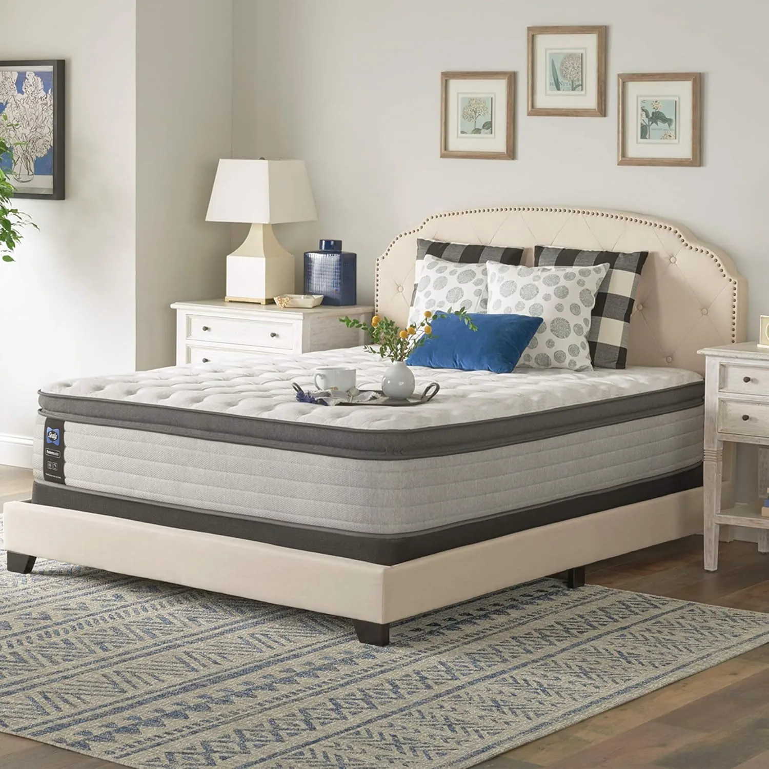 Sealy Posturepedic Spring Summer Rose Euro Pillowtop Soft Feel Mattress, Full