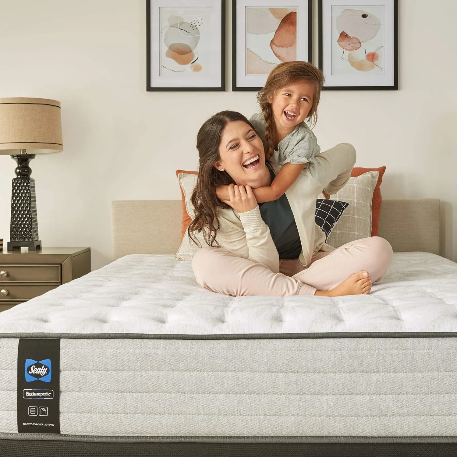 Sealy Posturepedic Spring Summer Rose Medium Feel Mattress and 9-Inch Foundation, Queen