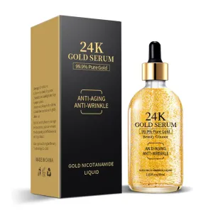 Serum with 24K Gold and Niacinamide, Hydrating and Anti-Aging Essence, 1.01 Fl Oz (Pack of 1)