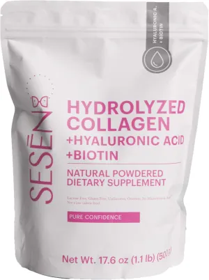SESEN Hydrolyzed Collagen   Hyaluronic Acid   Biotin en polvo (Pink) Powder 17.6 oz