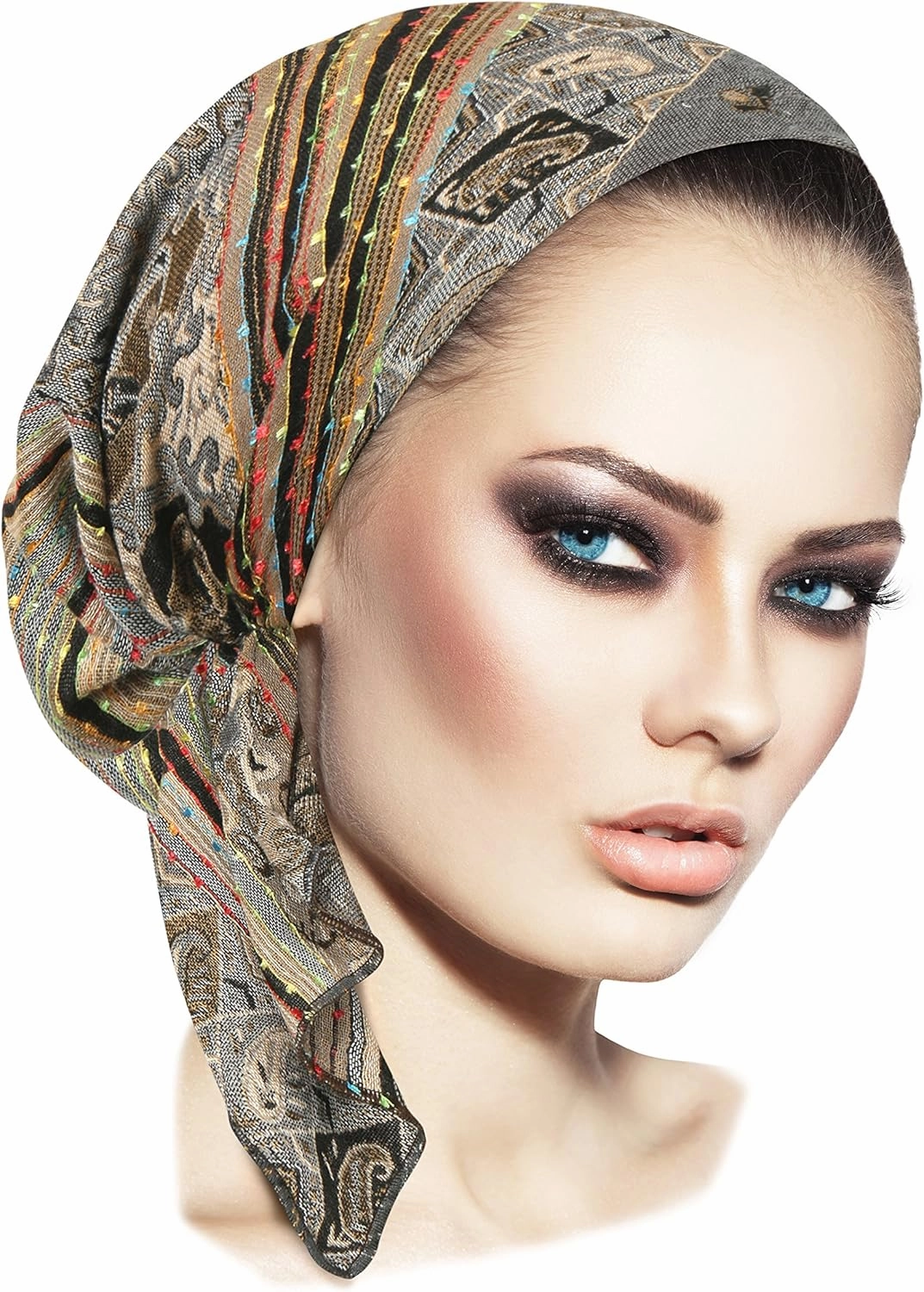ShariRose Cashmere Headscarf Headwear for Women Tichel Super Soft Headcovering Head cover Head wear Pre tied Bandana Handmade