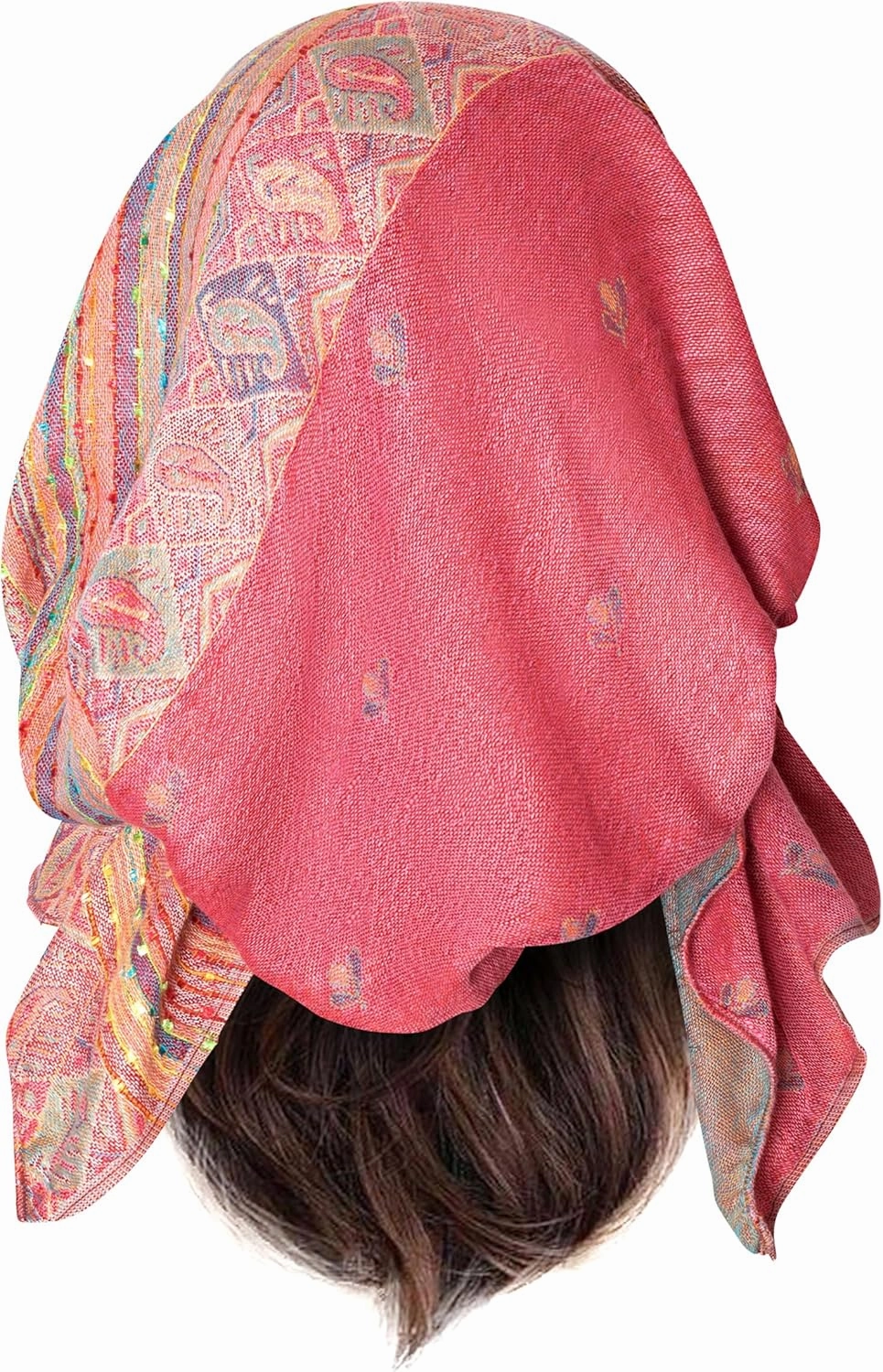 ShariRose Cashmere Headscarf Headwear for Women Tichel Super Soft Headcovering Head cover Head wear Pre tied Bandana Handmade