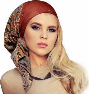 ShariRose Cashmere Headscarf Headwear for Women Tichel Super Soft Headcovering Head cover Head wear Pre tied Bandana Handmade