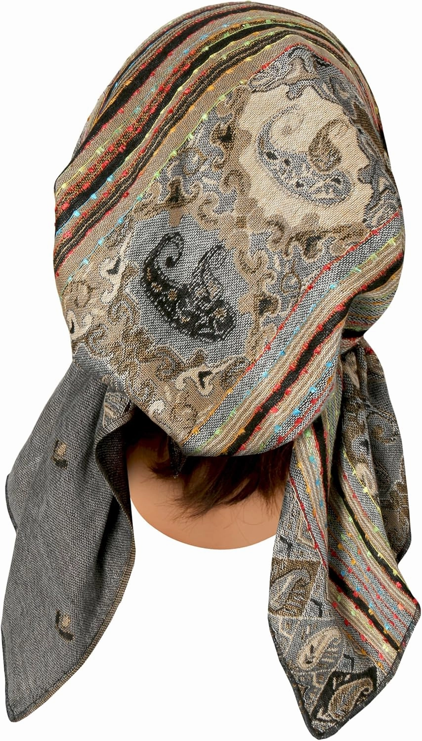 ShariRose Cashmere Headscarf Headwear for Women Tichel Super Soft Headcovering Head cover Head wear Pre tied Bandana Handmade