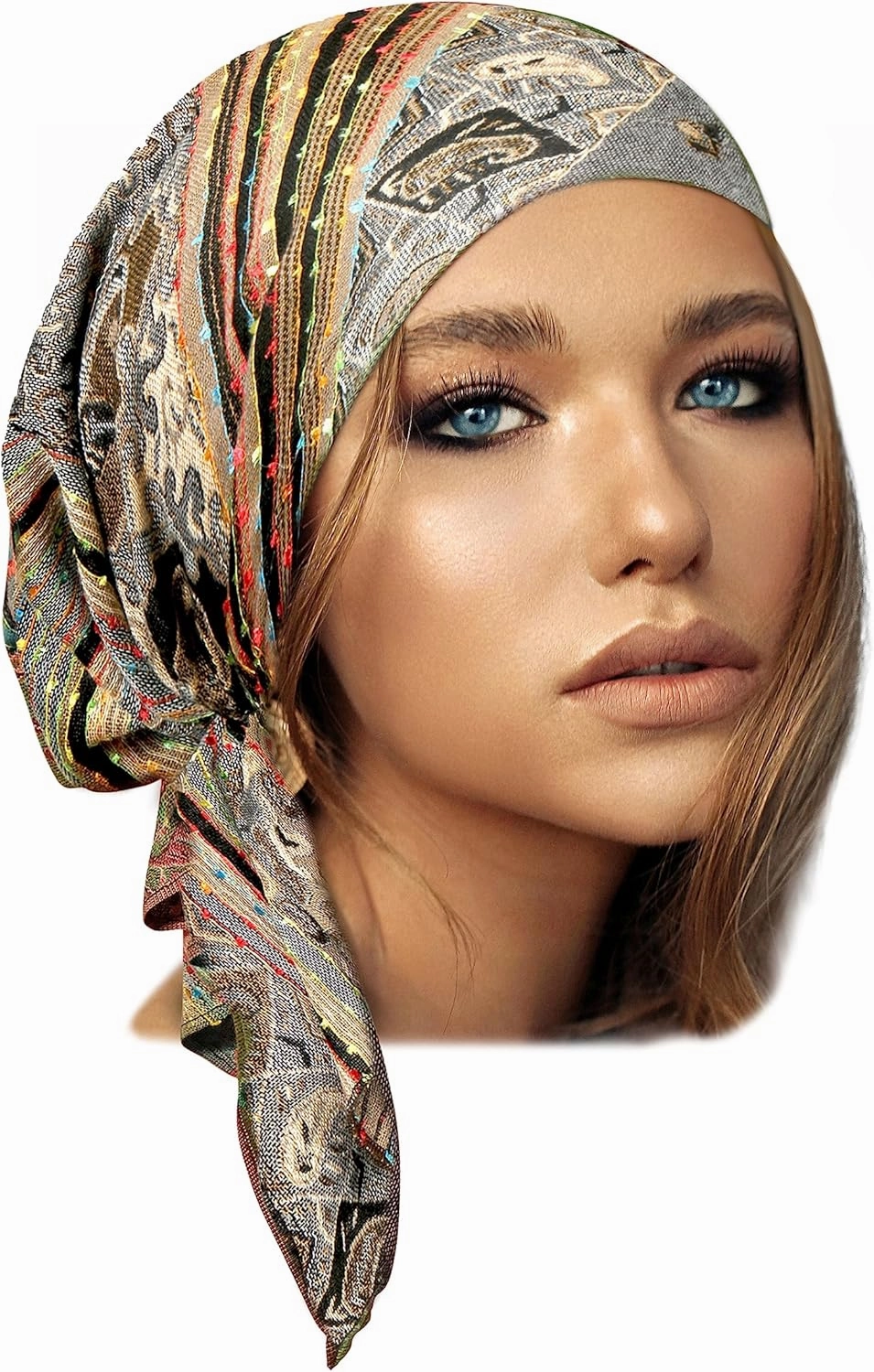 ShariRose Cashmere Headscarf Headwear for Women Tichel Super Soft Headcovering Head cover Head wear Pre tied Bandana Handmade