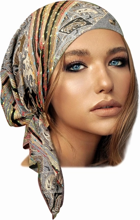 ShariRose Cashmere Headscarf Headwear for Women Tichel Super Soft Headcovering Head cover Head wear Pre tied Bandana Handmade
