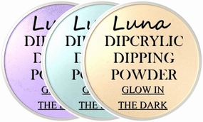 SHEBA NAILS Glow In The Dark Dipcrylic Dip Dipping Powder - 3 pc Trio Set Cosmos, Blue Moon, Star Gazer 1oz ea