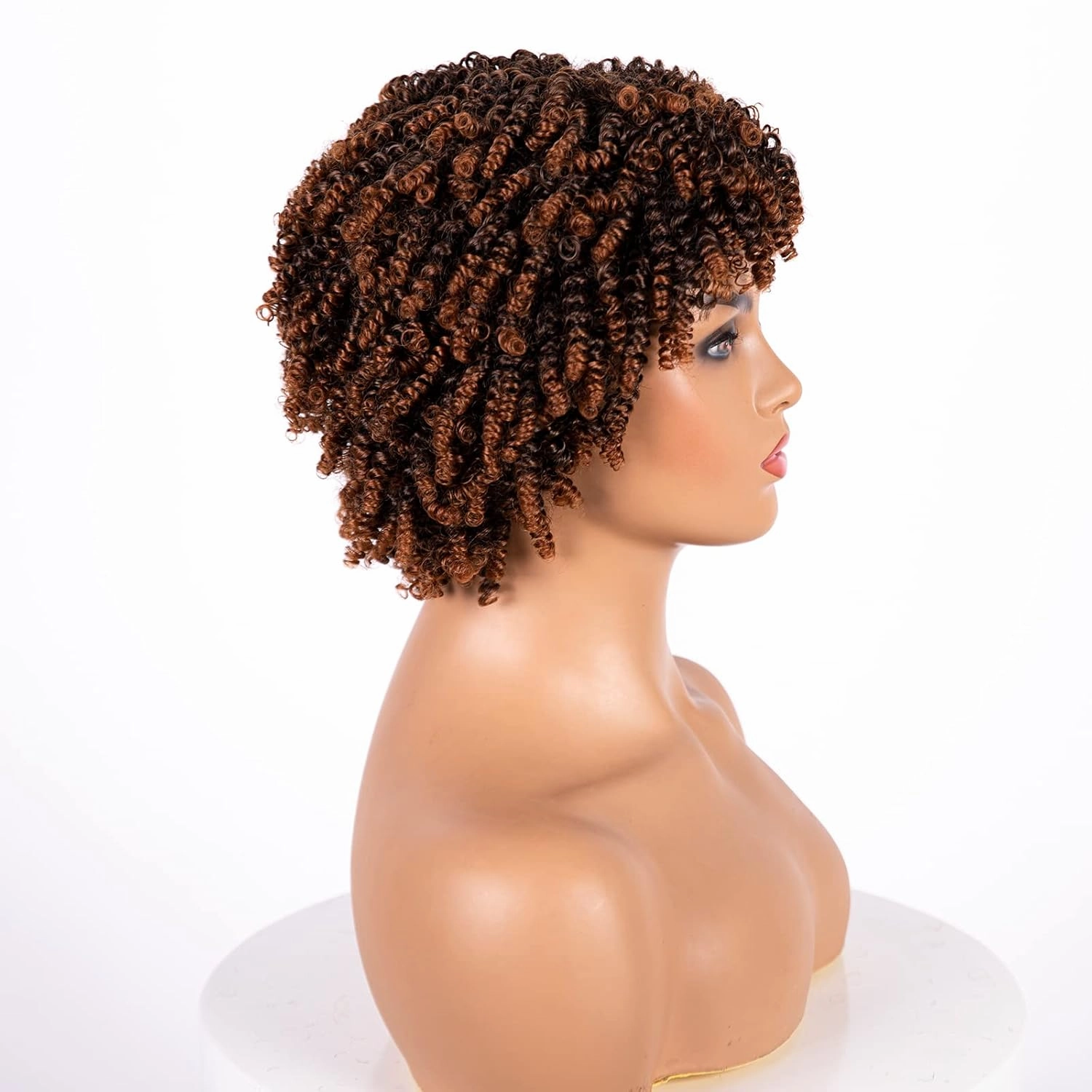 Short Afro Curly Wigs for Black Women, Soft Breatable Synthetic Curly Afro Wigs, Short Afro Wigs for Woman Cosplay Daily Party Use (1BT30)