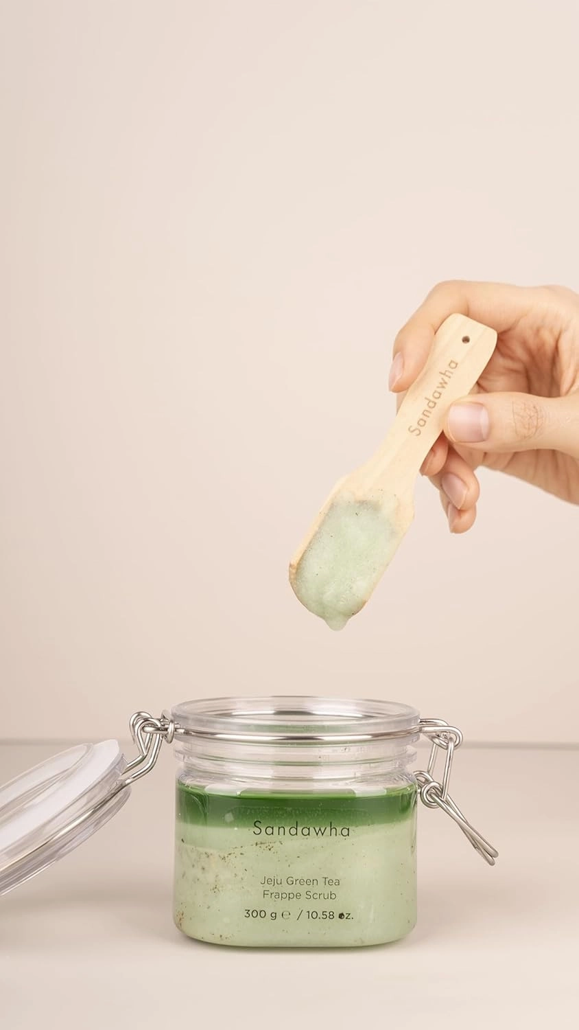SKINCURE Jeju Body Scrub - Green Tea Frappe Scrub, Green Tea Extract & Himalayan Pink Salt Exfoliates, Hydrates & Nourishes for Radiant Skin, korean skincare