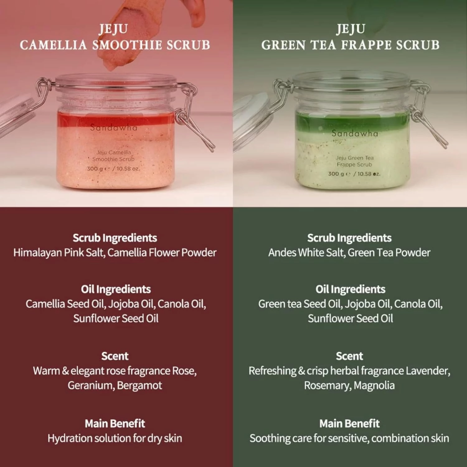 SKINCURE Jeju Body Scrub - Green Tea Frappe Scrub, Green Tea Extract & Himalayan Pink Salt Exfoliates, Hydrates & Nourishes for Radiant Skin, korean skincare