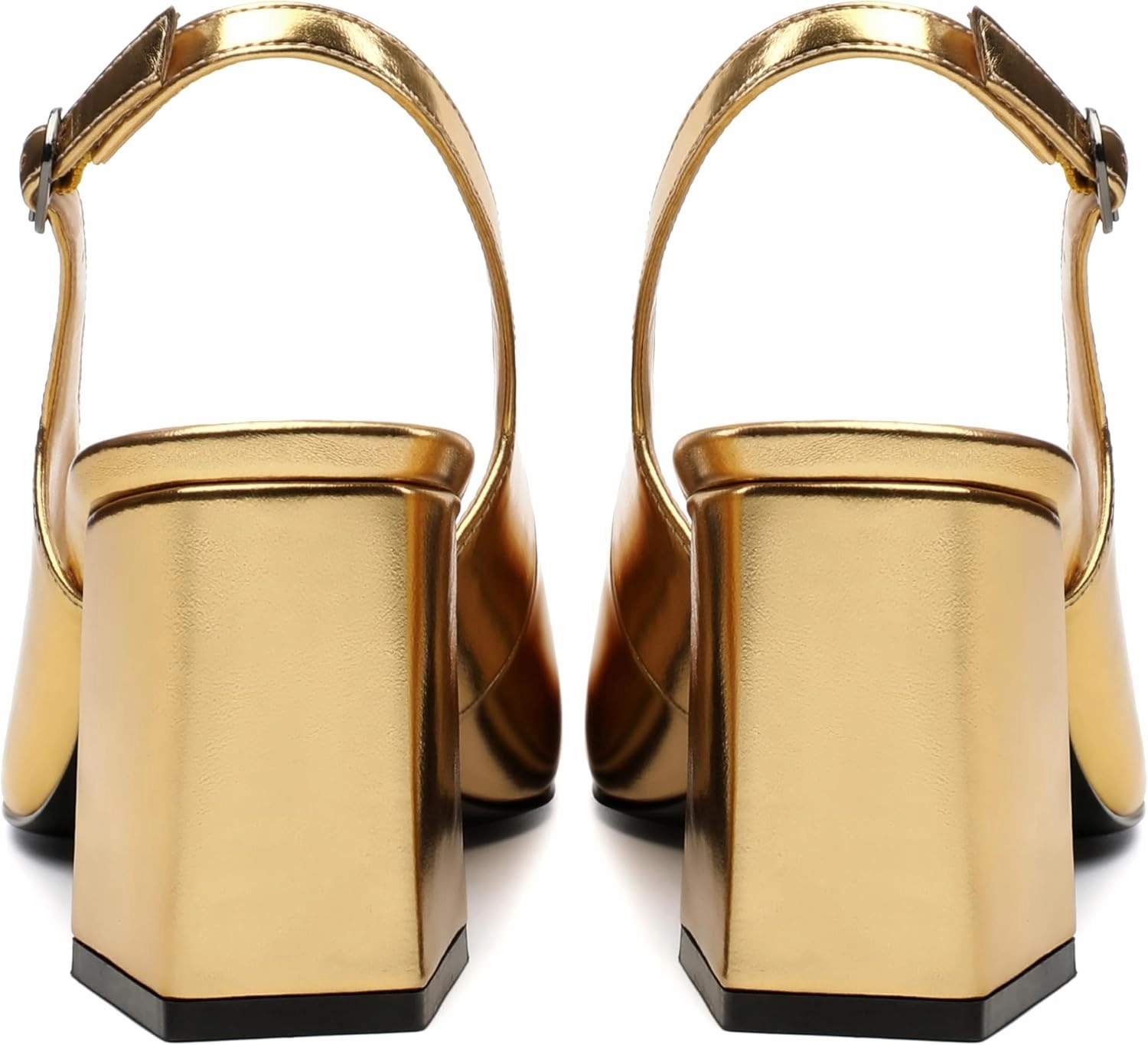 Slingback Heels for Women, Closed Toe Kitten Heels with Adjustable Ankle Strap, Slip On Pumps for Womens Dress Shoes