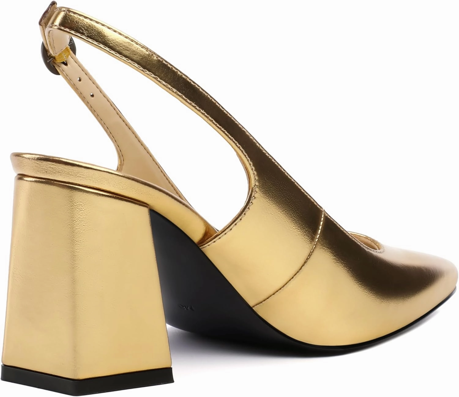 Slingback Heels for Women, Closed Toe Kitten Heels with Adjustable Ankle Strap, Slip On Pumps for Womens Dress Shoes