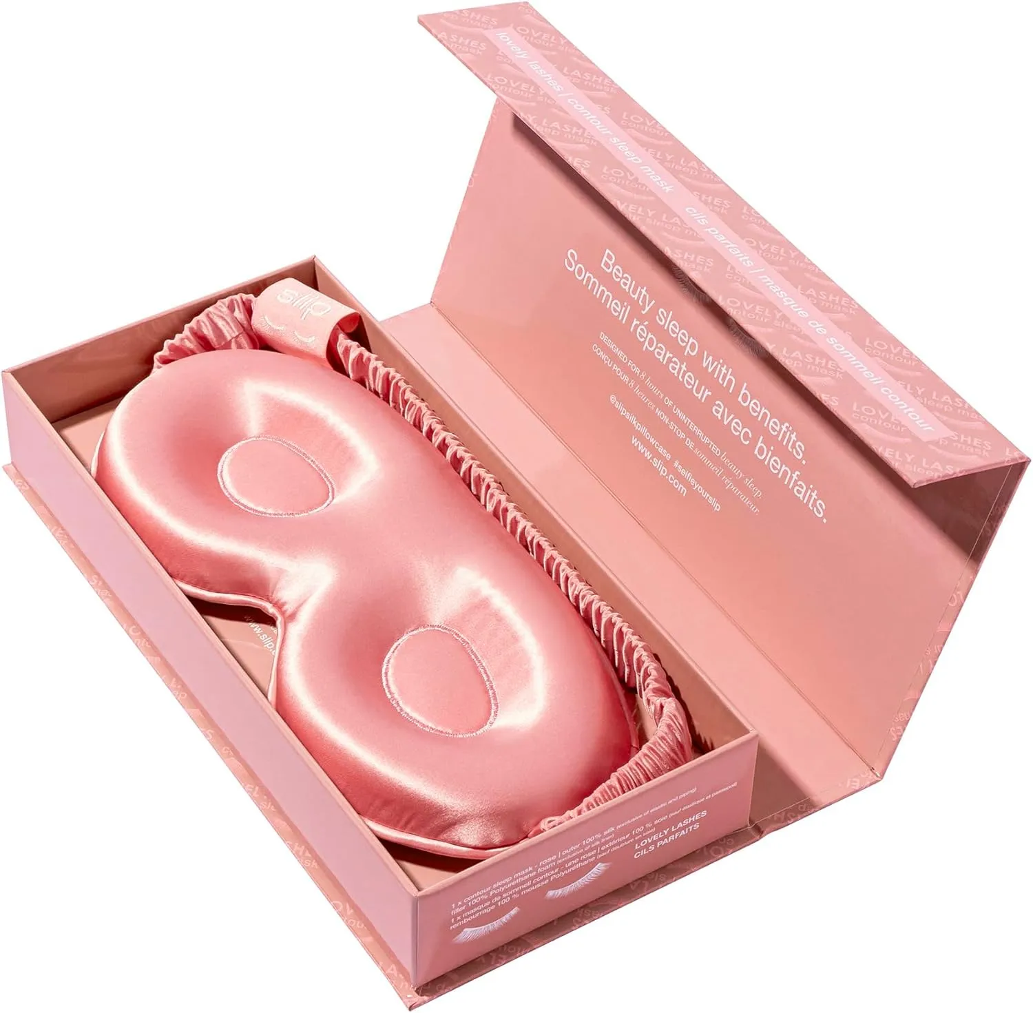 slip Rose Contour Sleep Mask | Pure Silk, 100% Mulberry Silk | Contoured Design for Optimal Light Blocking & Comfort | Soft, Gentle on Skin, Adjustable Strap for Perfect Fit | Ideal for Restful Sleep