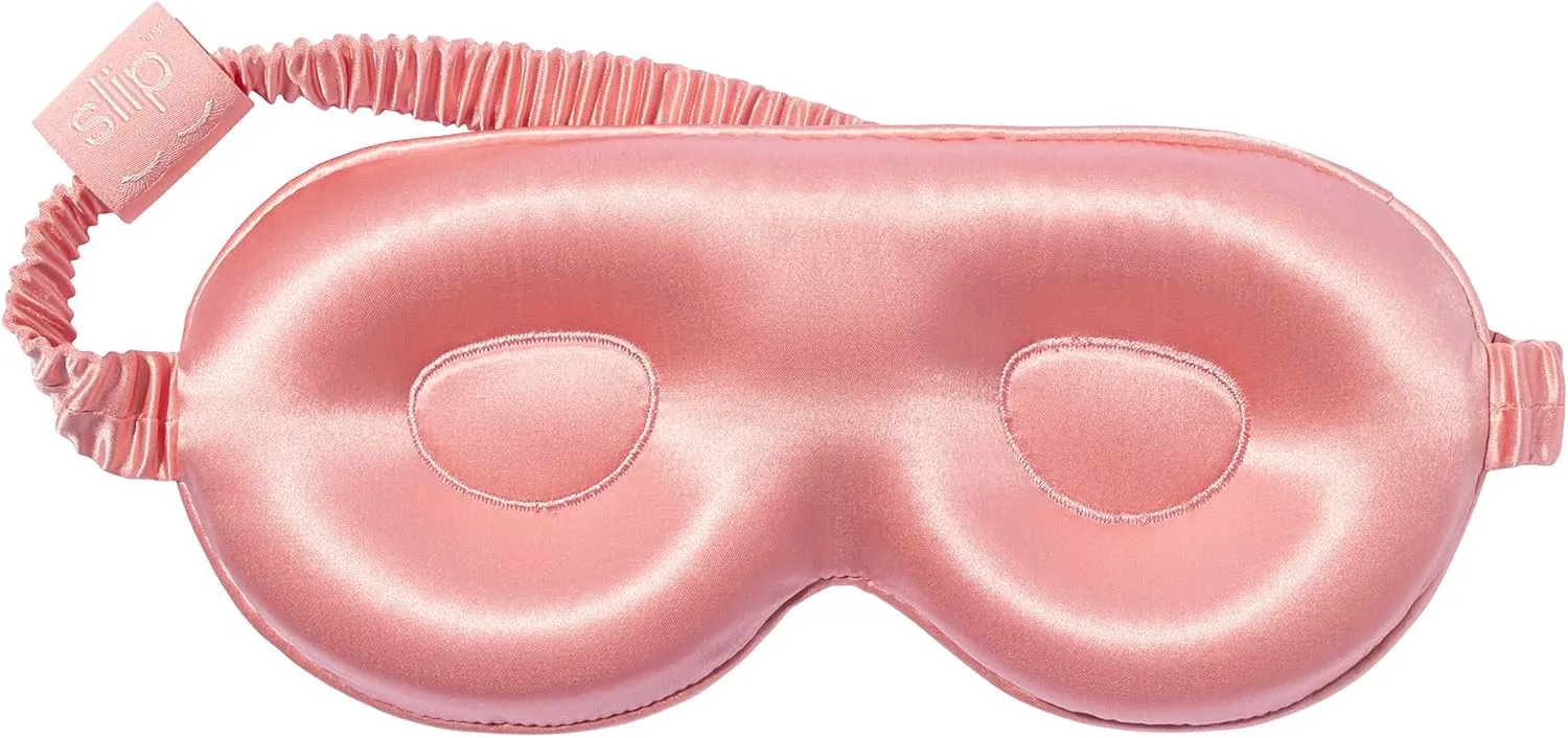 slip Rose Contour Sleep Mask | Pure Silk, 100% Mulberry Silk | Contoured Design for Optimal Light Blocking & Comfort | Soft, Gentle on Skin, Adjustable Strap for Perfect Fit | Ideal for Restful Sleep