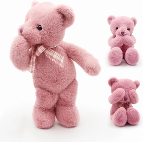 Small Magnet Teddy Bear Stuffed Animal Cute Plush Toy for Girl 12" (Rose)