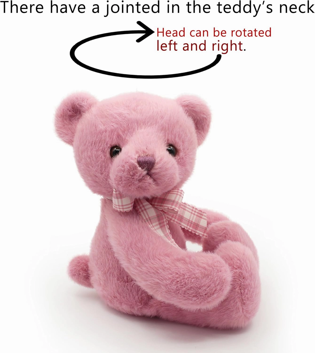 Small Magnet Teddy Bear Stuffed Animal Cute Plush Toy for Girl 12" (Rose)