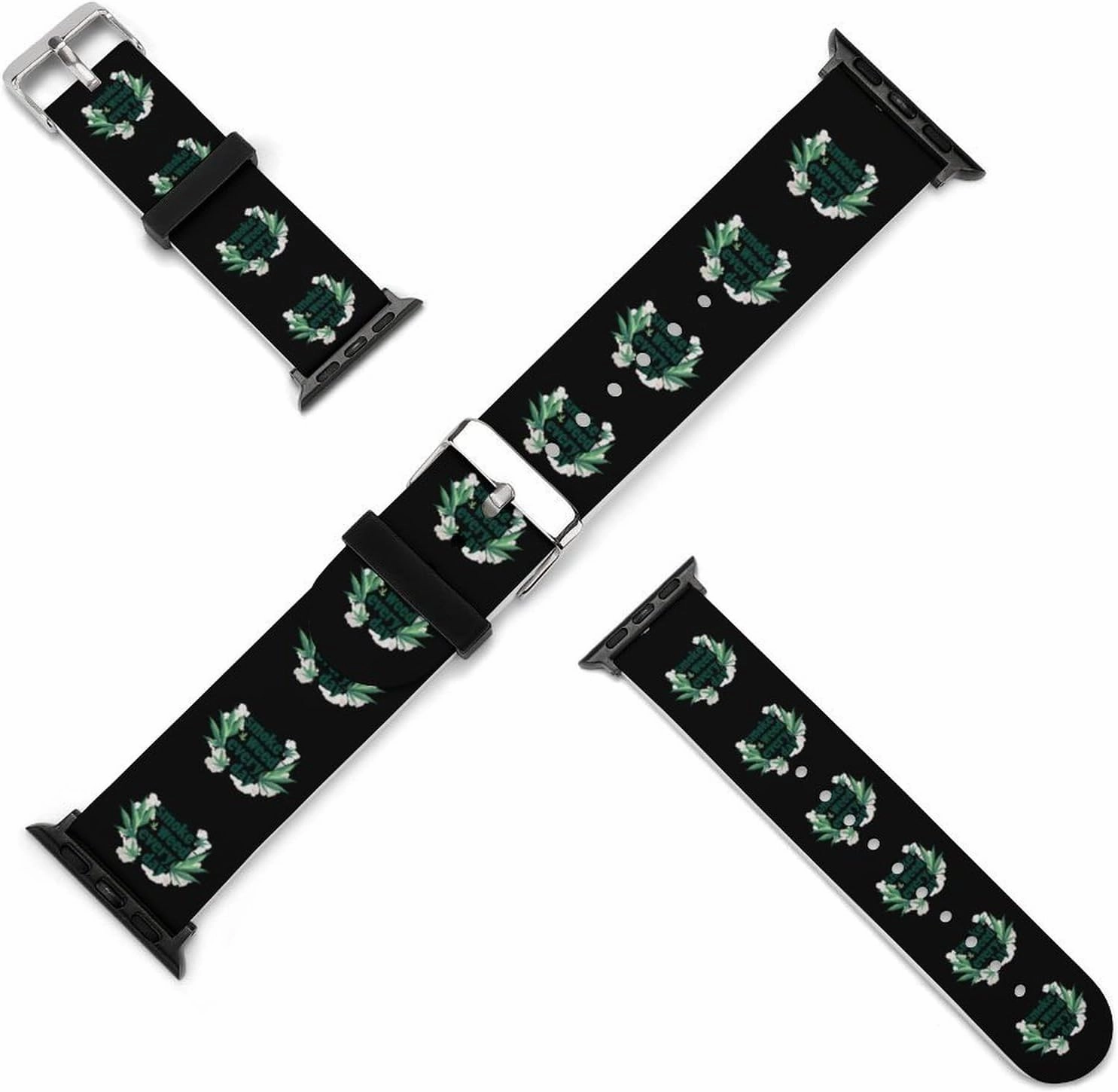 Smoke Weeds Every Day Adjustable Silicone Watchband Compatible with IWatch Classic Soft Sports Watch Strap for Men Women